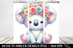 Cute Cartoon Watercolor Koala, 20 oz Tumbler Product Image 2