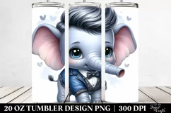 Cute Baby Elephant in Energetic Watercolor | 20 oz Tumbler Product Image 2
