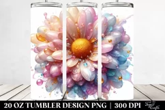 Detailed Pastel Shiny Daisy Tumbler Product Image 2