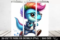 Cute Baby Dinosaur with Cool Haircut and Expressive Face Product Image 2