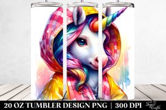 Colorful Baby Unicorn Raincoat. 20 Oz Tumbler Product Image 2