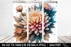 20 Oz Tumbler Sublimation | Abstract Stained Chrysanthemum Product Image 2