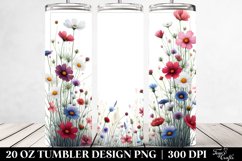 Centered Wild Flowers Tumbler Design Product Image 2