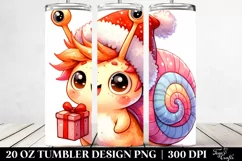 Cute Baby Snail with Santa Hat, Sublimation Clipart Product Image 2