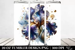 20 Oz Tumbler Sublimation | Iris with Golden Insertions Product Image 2