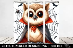 Funny Owl Spider Web Vampire Fangs | 20 oz Tumbler Product Image 2