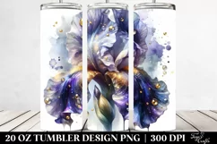 20 Oz Tumbler Sublimation | Colorful Iris with Golden Product Image 2