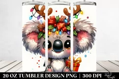 Vibrant Koala with Christmas Lights PNG Product Image 2