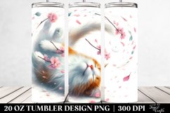 tumbling Cat with Spring Petals Tumbler Design Product Image 2