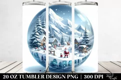 Christmas Watercolor Round Simple Image | 20 oz Tumbler Product Image 2