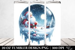 Christmas Watercolor Round Simple Image | 20 oz Tumbler Product Image 2