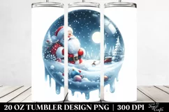 Christmas Watercolor Round Simple Image | 20 oz Tumbler Product Image 2
