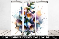 20 Oz Tumbler Sublimation | Shiny Foxglove with Golden Product Image 2
