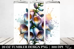 20 Oz Tumbler Sublimation | Shiny Foxglove with Golden Product Image 2