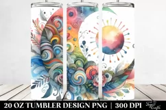 Whimsical Watercolor Half Moon Tumbler Product Image 2