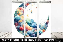 Half Moon Whimsical Watercolor Tumbler Product Image 2
