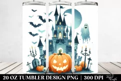 Simple Funny Halloween Clipart 20 Oz Tumbler with Castle Product Image 2