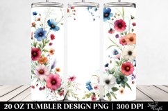 Centered Wild Flowers White Background | 20 Oz Tumbler Product Image 2