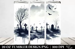 Vintage Halloween Washed Watercolor Image | 20 oz Tumbler Product Image 2
