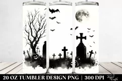 Vintage Halloween Washed Watercolor Image | 20 oz Tumbler Product Image 2