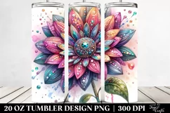 Detailed Vibrant Pastel Daisy Tumbler Product Image 2