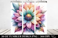 Detailed Vibrant Pastel Daisy Tumbler Product Image 2