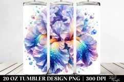 Detailed Vibrant Pastel Iris | 20 oz Tumbler Product Image 2