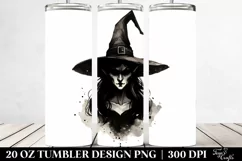 Simple Vintage Evil Witch Clipart, High-Res 20 Oz Tumbler Product Image 2