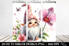 Cute Gnome Orchid Floating | 20 Oz Tumbler Product Image 2