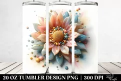 Abstract Pastel Glossy Sunflower made of 20 Oz Tumbler Product Image 2