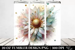 Abstract Pastel Glossy Sunflower made of 20 Oz Tumbler Product Image 2