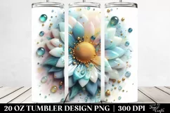 Abstract Pastel Glossy Sunflower made of 20 Oz Tumbler Product Image 2