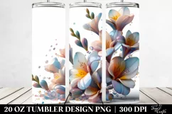 Abstract 3D Glossy Freesia Art | 20 Oz Tumbler Product Image 2