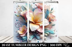 Abstract 3D Glossy Freesia Art | 20 Oz Tumbler Product Image 2