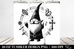 Simple Gothic Gnome Watercolor, Transparent 20 Oz Tumbler Product Image 2