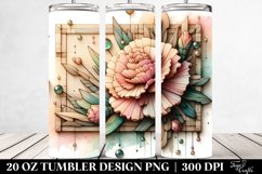 Stained Carnation Retro Frame 20 oz Tumbler Product Image 2