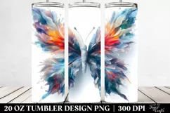 Abstract Vibrant Watercolor Butterfly | 20 oz Tumbler Product Image 2