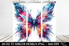 Abstract Vibrant Watercolor Butterfly | 20 oz Tumbler Product Image 2