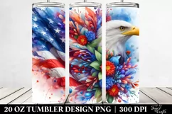Abstract Eagle USA Flag Flowers | 20 oz Tumbler Product Image 2