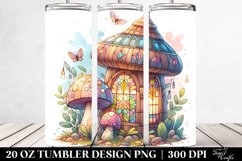 Abstract Pastel Wooden Mushroom Tumbler Product Image 2