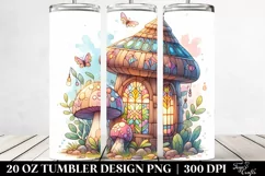 Abstract Pastel Wooden Mushroom Tumbler Product Image 2