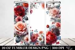 Colorful Floral Frame with Red Roses | 20 Oz Tumbler Product Image 2
