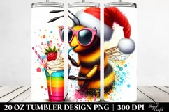 Bee Drinking from Colorful Drink | 20 oz Tumbler Product Image 2