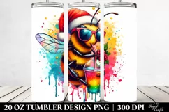 Bee Drinking from Colorful Drink | 20 oz Tumbler Product Image 2
