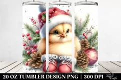 Cute Baby Chicken Dressed for Christmas | 20 Oz Tumbler Product Image 2