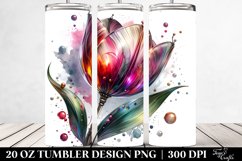 20 Oz Tumbler Sublimation | Shiny Tulip with Metalic Product Image 2