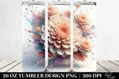 Abstract 3D Glossy Marigold Art | 20 Oz Tumbler Product Image 2
