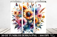 Colorful Abstract Horizontal Sunflower | 20 Oz Tumbler Product Image 2
