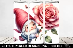 Cute Gnome Rose Floating | 20 Oz Tumbler Product Image 2