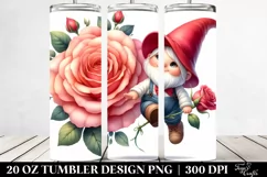 Cute Gnome Rose Floating | 20 Oz Tumbler Product Image 2